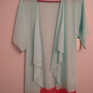 Lularoe brand size Small Green & Pink Kimono, NWT. 3 for $10